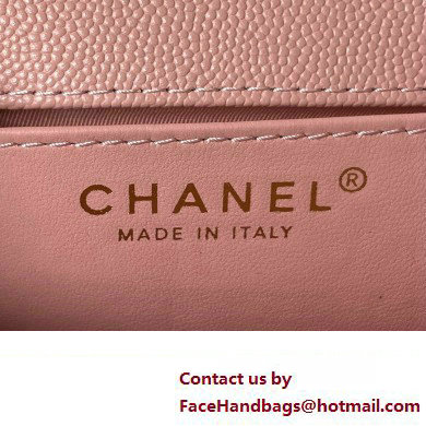 Chanel Grained Calfskin  &  Gold-Tone Metal Chain Flap Bag AS4431 Pink 2023